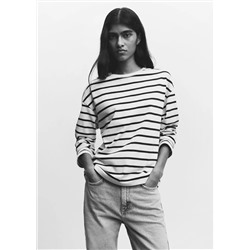 Sudadera algodón rayas -  Mujer | MANGO OUTLET Melilla