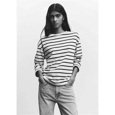 Sudadera algodón rayas -  Mujer | MANGO OUTLET Melilla