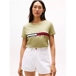 Embroidered Flag Stripe Logo T-Shirt