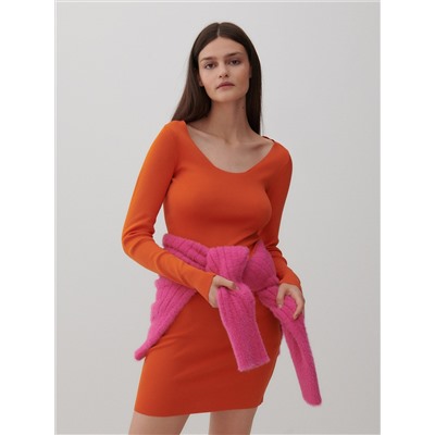 Strickkleid mit Gestreifter Struktur
