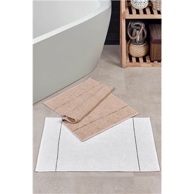 eumenia, Sahara  50x70 cm 2'li Ayak Havlusu/Banyo Paspası | Bej-Krem