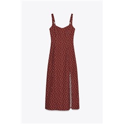 POLKA DOT LINEN MIDI DRESS