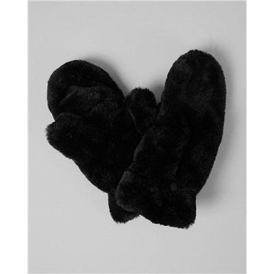 WOMEN'S PLUSH FUR FLIP-TOP MITTENS