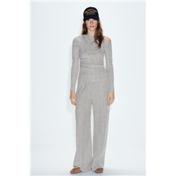TEXTURED WIDE-LEG TROUSERS