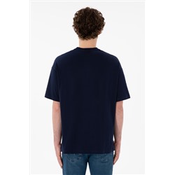 Erkek Oversize Fit Bisiklet Yaka Lacivert Tişört