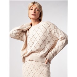 Укороченный джемпер узорной вязки из 100%  хлопка