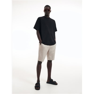 Chino-Shorts mit hohem Leinenanteil