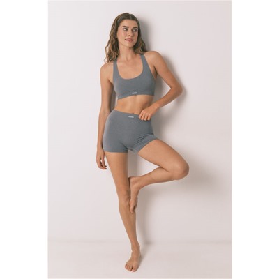 Pantalón corto canalé gris claro