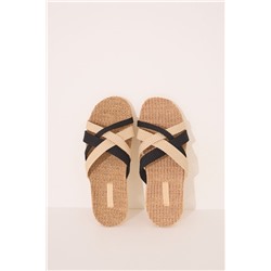 Sandalias rafia tiras cruzadas