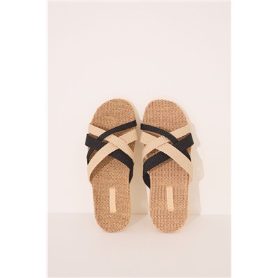 Sandalias rafia tiras cruzadas