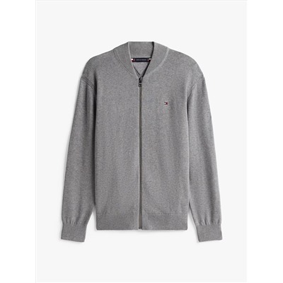 Cotton Zip Baseball Cardigan