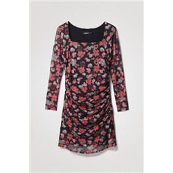 Vestido slim corto flores