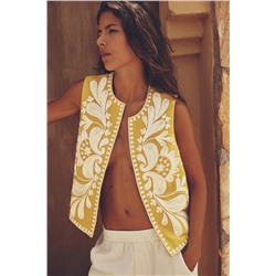 WAISTCOAT WITH CONTRAST EMBROIDERY