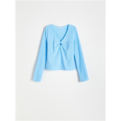 Bluse aus Strukturstoff