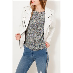 Chaqueta biker Blanco