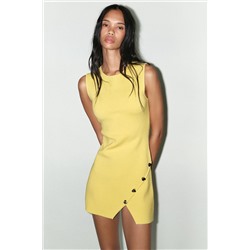 IRREGULAR BUTTON KNIT DRESS