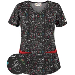 UA Deck The Halls Black Scrub Top