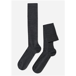 Lange Herrensocken mit Wolle und Baumwolle