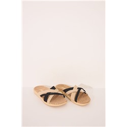 Sandalias rafia tiras cruzadas
