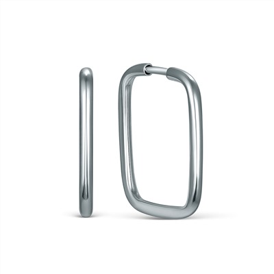 Серьги-конго из серебра родированные - Квадраты 02-12-4520