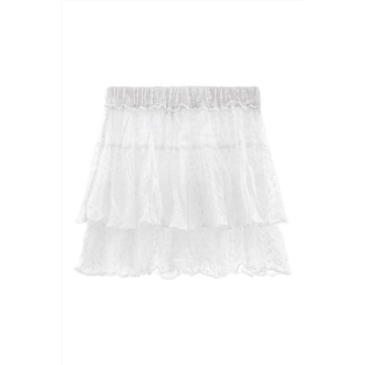 Falda avolantada Blanco