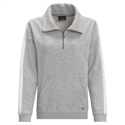 Damen Sweatshirt mit Troyerkragen
