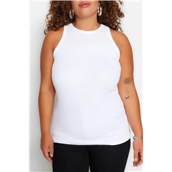 Beyaz Halter Yaka Basic Örme Atlet TBBSS23CV00001