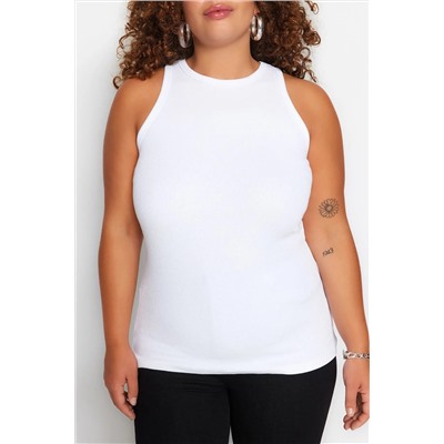 Beyaz Halter Yaka Basic Örme Atlet TBBSS23CV00001