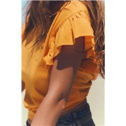 COTTON T-SHIRT WITH RUFFLES
