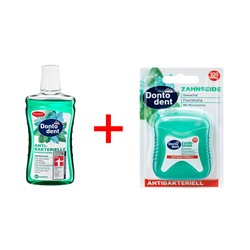 Mundspülung antibakterielle Mundhygiene, 500 ml+Zahnseide antibakteriell, 100 m