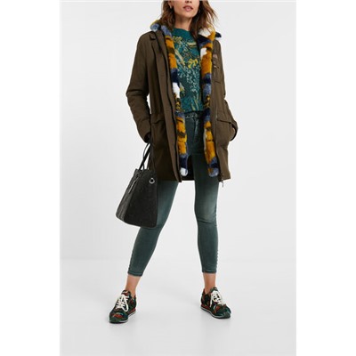 Parka militar cuello pelo
