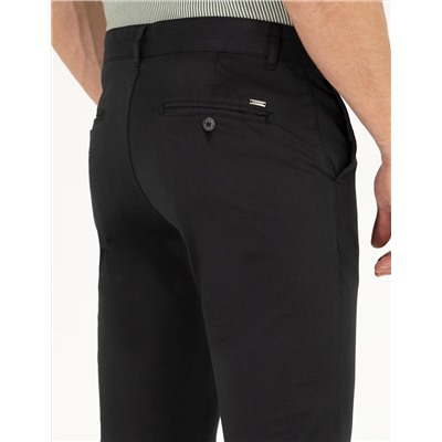 Siyah Slim Fit Kanvas Pantolon