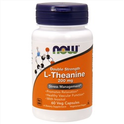 NOW L-Theanine, L-Тианин 200 мг - 60 капсул