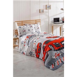 Ev & Ev Home Tek Kişilik Kolay Ütülenir Nevresim Takımı Crazy Kırmızı Ep-009023