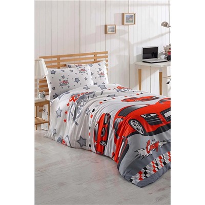 Ev & Ev Home Tek Kişilik Kolay Ütülenir Nevresim Takımı Crazy Kırmızı Ep-009023