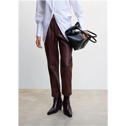 Pantalón cintura elástica efecto piel -  Mujer | MANGO OUTLET Melilla