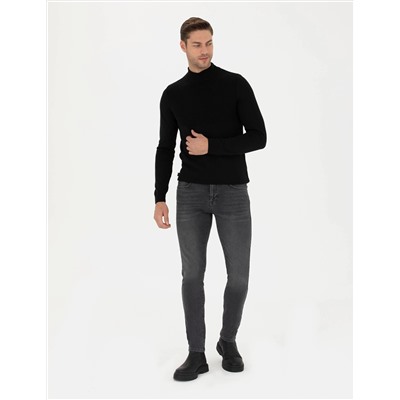 Siyah Slim Fit Kazak