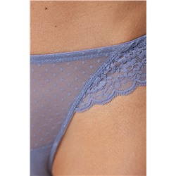 Tanga clásico plumeti encaje azul