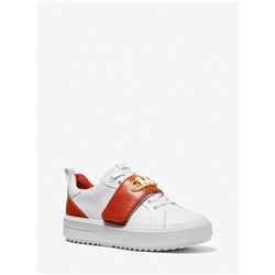 MICHAEL MICHAEL KORS Emmett Two-Tone Logo Embellished Leather Sneaker