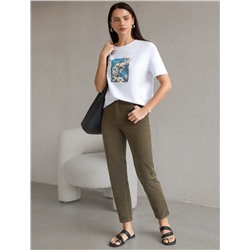 Свободная футболка с принтом из премиального хлопка с эастаном