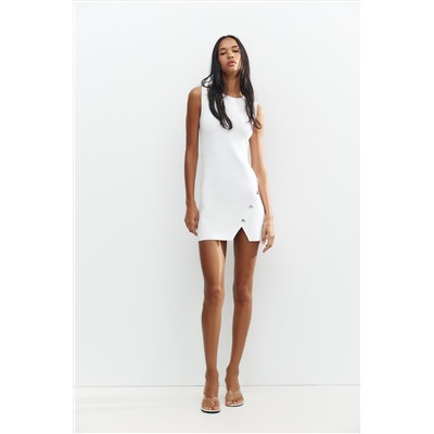 SHORT KNIT BUTTON DRESS
