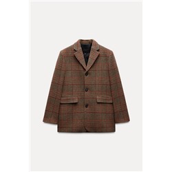 ZW COLLECTION CHECK WOOL BLEND BLAZER