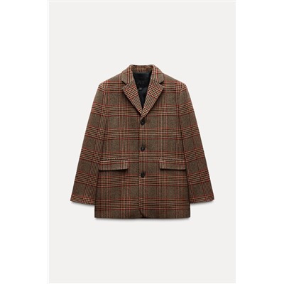 ZW COLLECTION CHECK WOOL BLEND BLAZER