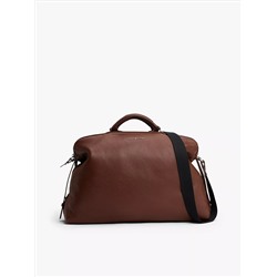 Pebbled Leather Weekender Duffle Bag