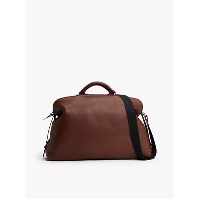 Pebbled Leather Weekender Duffle Bag