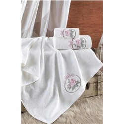 gelin house collection %100 Pamuklu 3 Parça Şahika Banyo Havlu Seti | Hamam Takımı | Çeyiz Seti HVL-00003