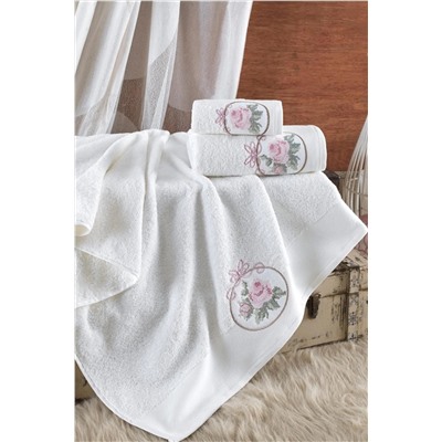 gelin house collection %100 Pamuklu 3 Parça Şahika Banyo Havlu Seti | Hamam Takımı | Çeyiz Seti HVL-00003