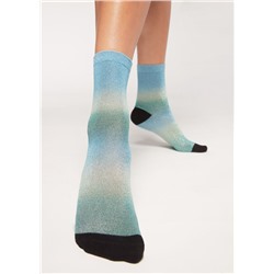 Kurze Glitzersocken mit Farbverlaufs-Print
