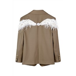 Chaqueta de lana Caqui
