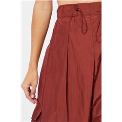 Pantalón wide leg cargo 7/8 cintura alta - Camel